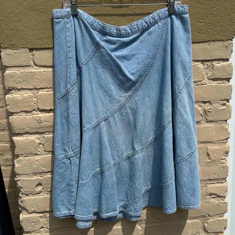 Chaps Denim Retro Midi Skirt